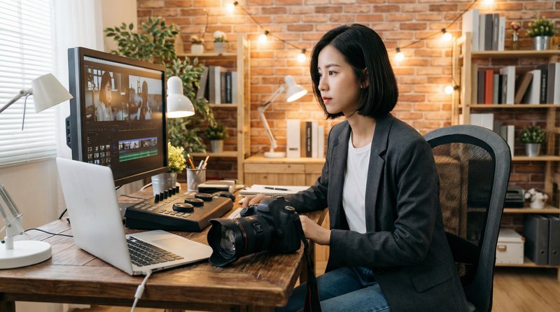 母狗幕后视频：视频剪辑工作室日常